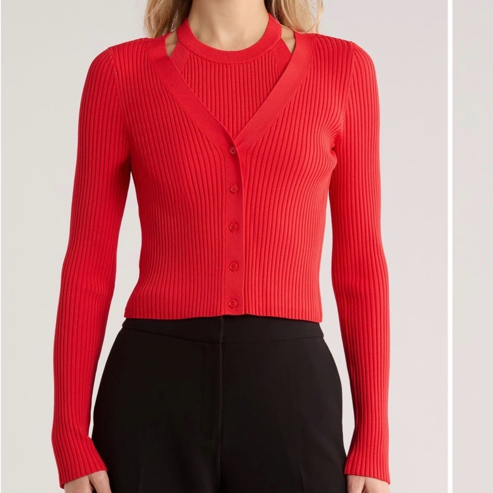 Derek Lam 10 Crosby Lonnie knit Layered Sweater